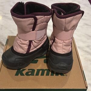 Kamik Blush and Charcoal Snow Boots